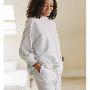 Nap Loungewear Drawstring Hem Cotton Sweatshirt Size Medium